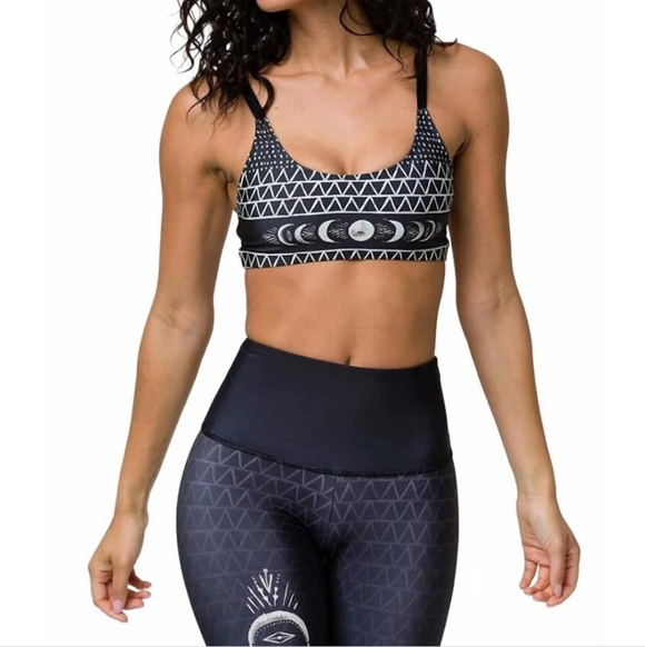 Onzie Black and White Sports Bra - Picture 3 of 6